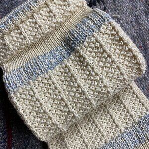 Blue and white silk and cotton socks handmade NEW